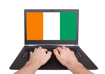 Image showing Hands working on laptop, Ireland