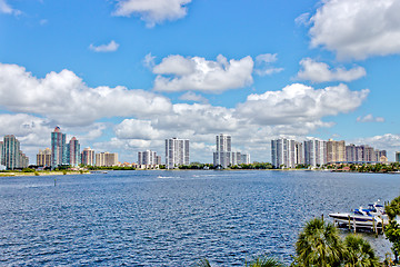 Image showing Skyline of the city of Aventura in Miami, Florida.