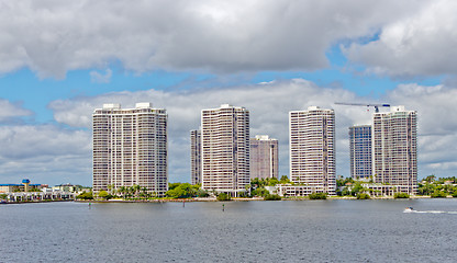 Image showing Skyline of the city of Aventura in Miami, Florida.