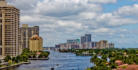 Image showing The Intercoastal waterway in Miami, Florida.