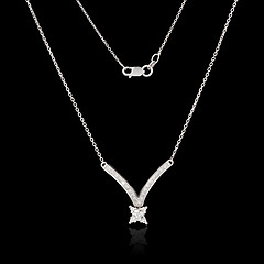 Image showing White gold necklace with diamonds