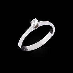 Image showing Diamond ring on black background