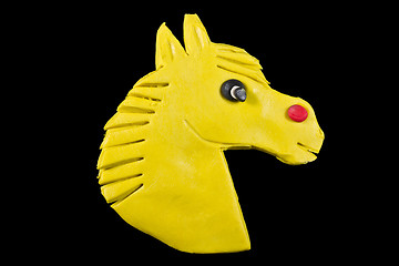 Image showing The horse head created from plasticine