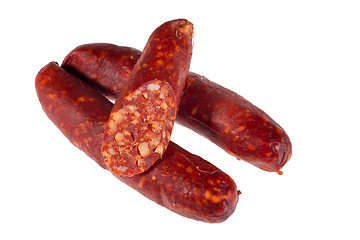 Image showing Sausages isolated on white background 