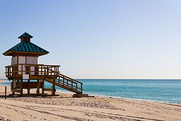 Image showing Lifeguard hut in Sunny Isles Beach, Florida