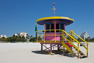 Image showing South Beach lifeguard hut in Miami, Florida