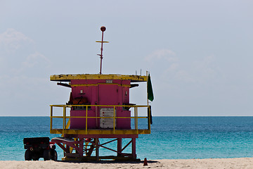 Image showing South Beach lifeguard hut in Miami, Florida