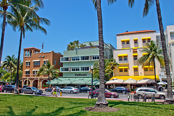 Image showing MIAMI - May 9, 2013: South Beach Miami with its iconic Art Deco 