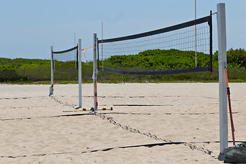 Image showing Volleyball courts on the beach