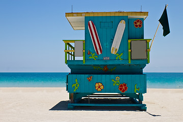 Image showing South Beach lifeguard hut in Miami, Florida