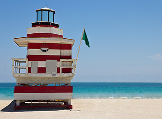 Image showing South Beach lifeguard hut in Miami, Florida