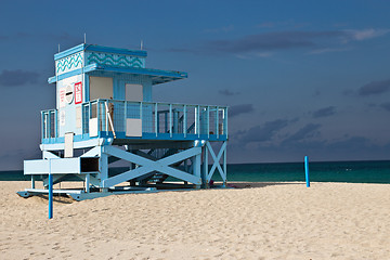 Image showing Lifeguard hut on Haulover Park Beach in Florida