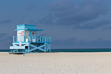 Image showing Lifeguard hut on Haulover Park Beach in Florida