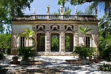 Image showing Building in an ornamental garden