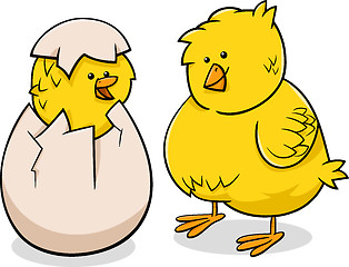 Image showing easter chicks cartoon illustration