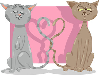 Image showing cats in love cartoon illustration