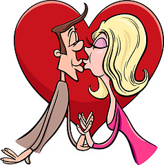 Image showing kissing couple in love cartoon