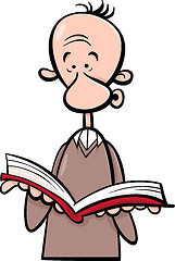 Image showing man with book cartoon illustration