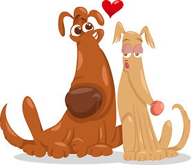 Image showing dogs in love cartoon illustration