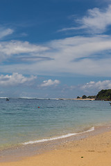 Image showing Beautiful tropical beach with lush vegetation