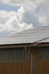 Image showing Photovoltaic solar panels on a roof