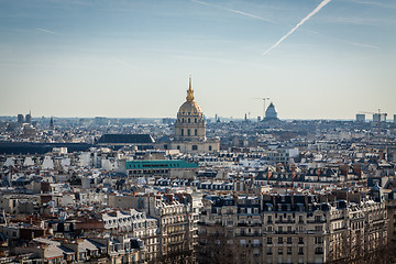 Image showing View over the rooftops of Paris