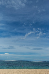 Image showing Beautiful tropical beach with lush vegetation