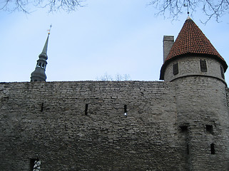 Image showing Old city wall of Tallinn, Estonia