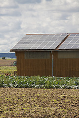 Image showing Photovoltaic solar panels on a roof