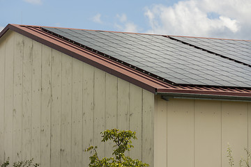 Image showing Photovoltaic solar panels on a roof