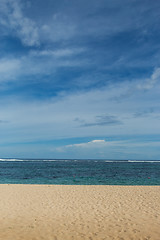 Image showing Beautiful tropical beach with lush vegetation