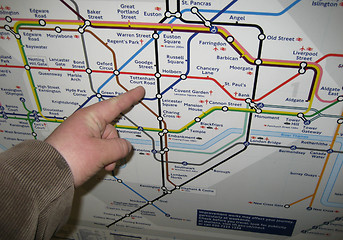 Image showing Watching the London tube system map