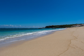 Image showing Beautiful tropical beach with lush vegetation