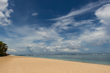 Image showing Beautiful tropical beach with lush vegetation