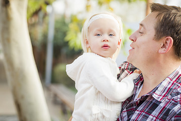 Image showing Adorable Little Girl with Her Daddy Portrait