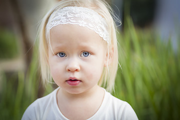 Image showing Adorable Little Girl Portrait Outside