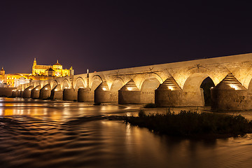 Image showing Cordoba Bridge during night