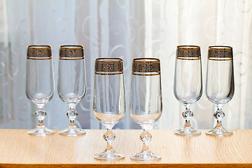 Image showing Six beautiful glass of the glass.