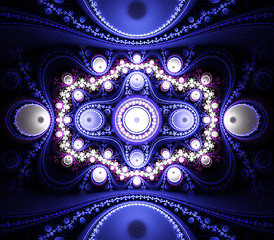 Image showing Abstract fractal pattern in blue and white.