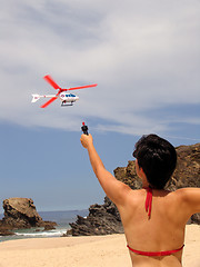 Image showing Playing at the beach