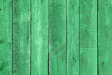 Image showing Wooden green fence texture