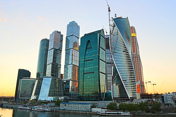Image showing Moscow-city (Moscow International Business Center) at evening