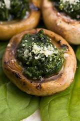 Image showing mushrooms stuffed with spinach