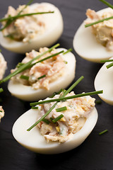 Image showing stuffed eggs with salmon 