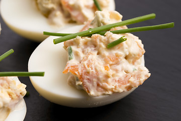 Image showing stuffed eggs with salmon 