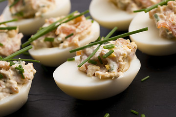 Image showing stuffed eggs with salmon 