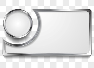 Image showing Metal silver frame background