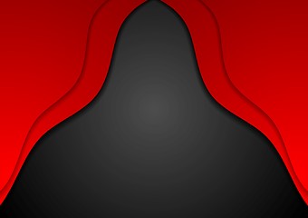Image showing Red and black corporate wavy background