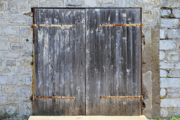 Image showing Grunge garage door