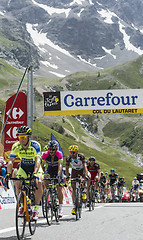 Image showing Group of Cyclists on Col du Lautaret